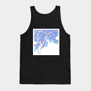 Blue Tree Circle Design Tank Top